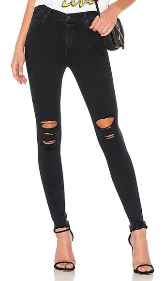 Agolde Jean's Women's 26 Sophie High Rise Skinny Ruthless‎ Faded Black Wash - Picture 1 of 10